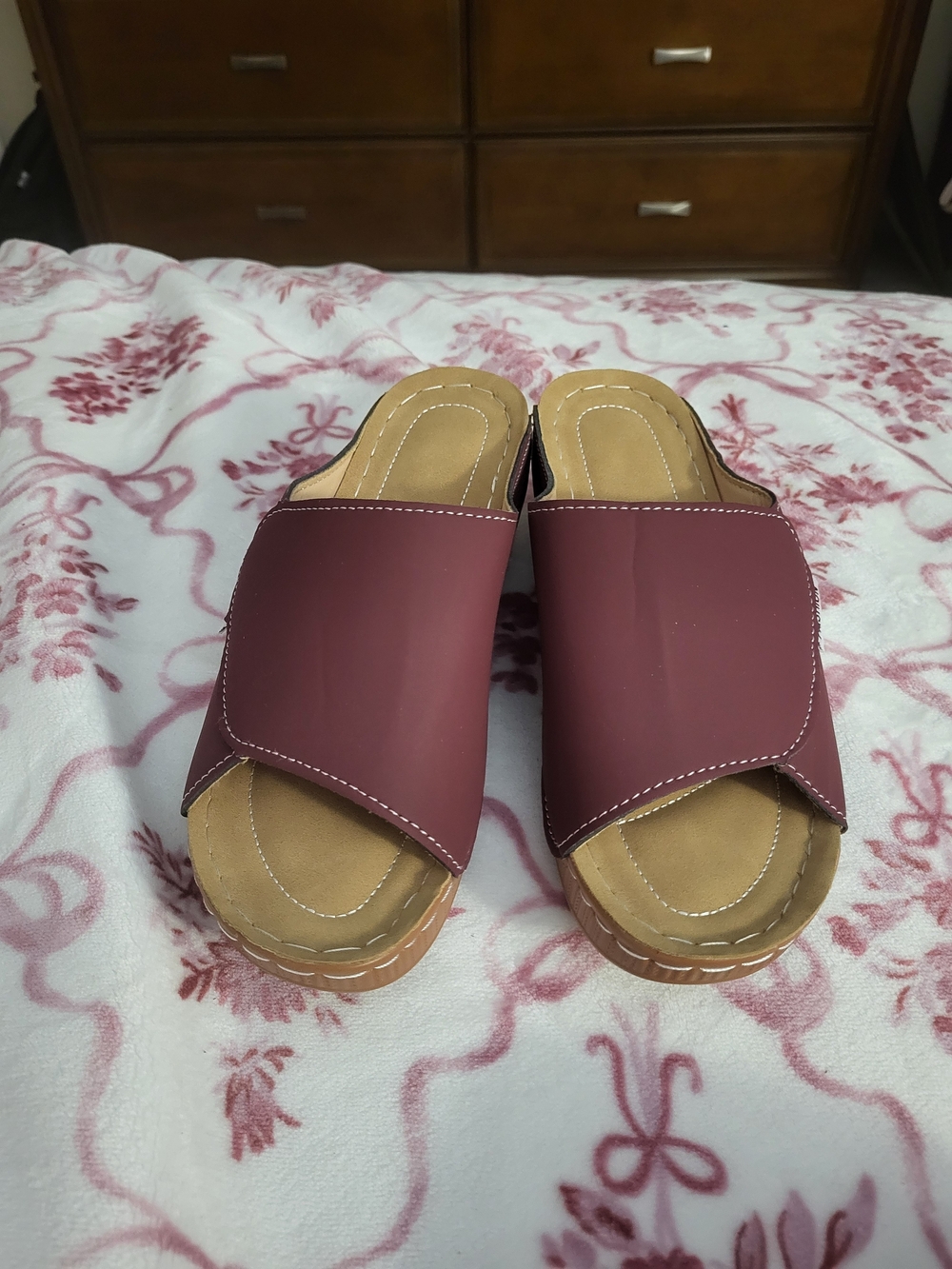 Fashion Brand Company Burgundy Slip-On Mules